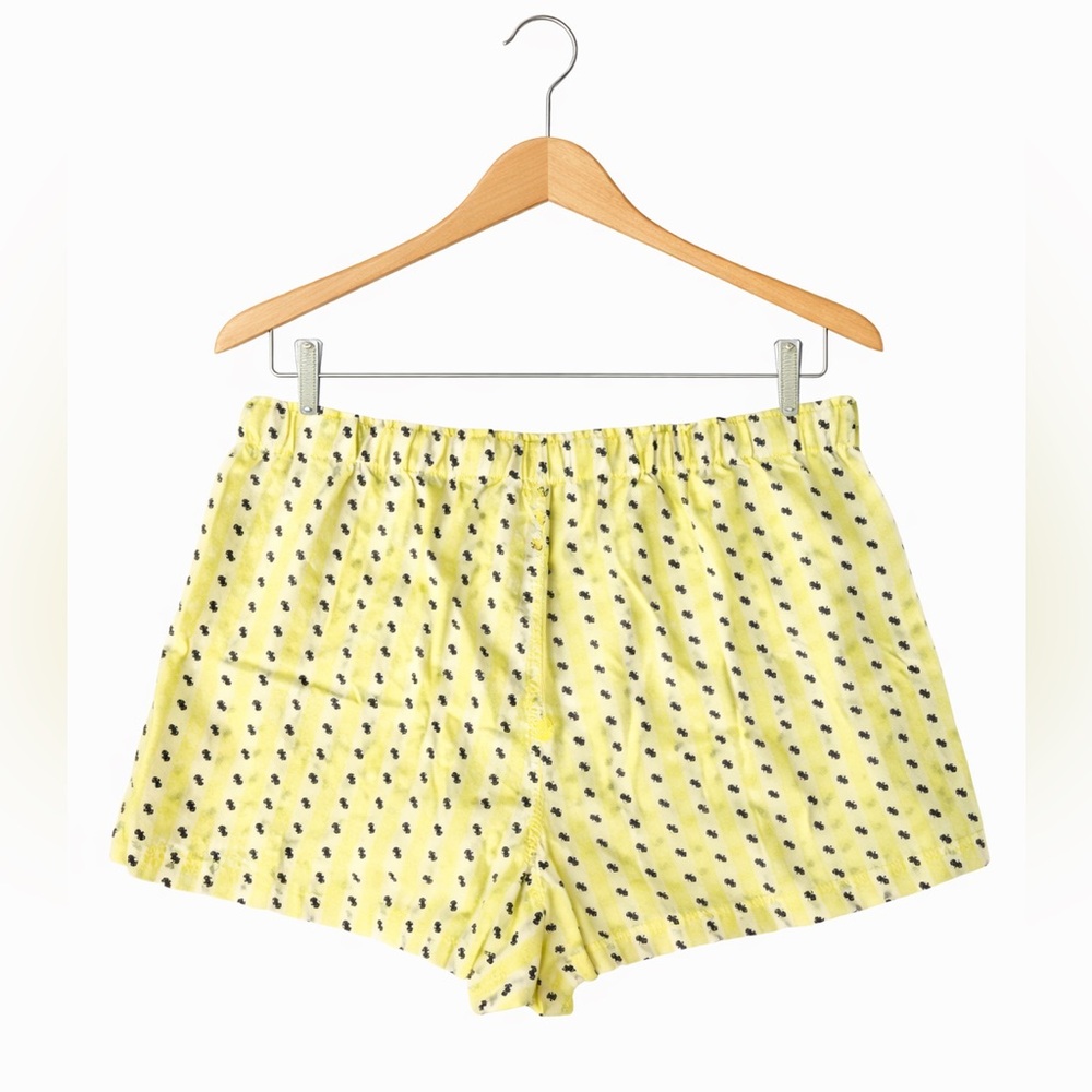 Victoria’s Secret Flirty Boxer Shorts Small Yellow Puppy Print Cozy Lounge